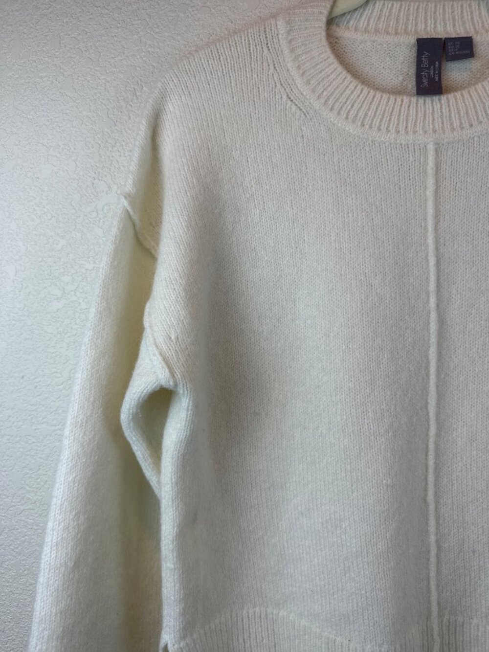 Sweaty Betty Cream Knit Sweater XS Wool Alpaca Blend Cozy Minimalist - Picture 4 of 13